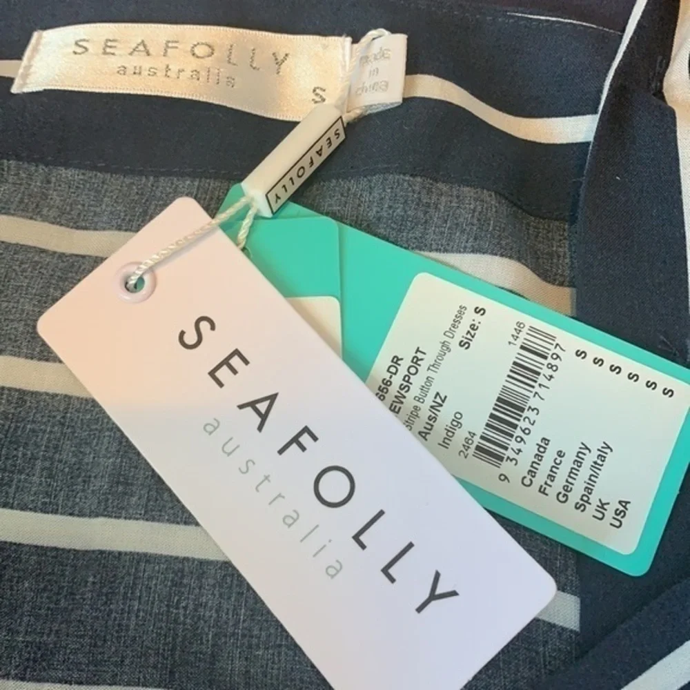 Seafolly Stripe Button Through  Dress NWT - Picture 8 of 8
